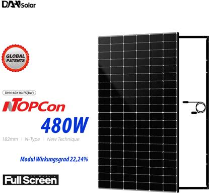 Bild von 455W + max 25% Solarmodul, Modul Wirkungsgrad 22,24%, Rahmenlos, Selbstreinigend